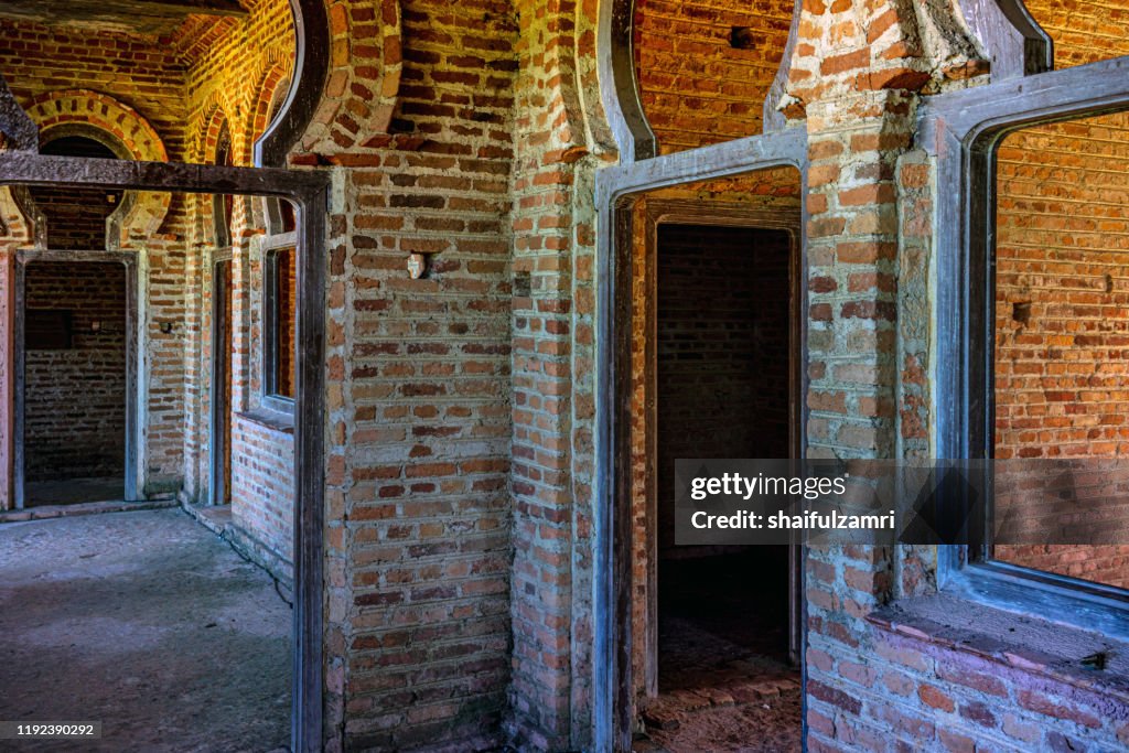 Interior view of Kellie's castle. made by brick and wood.