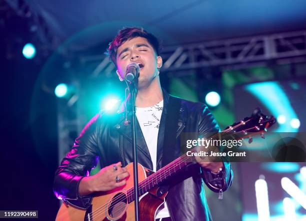 Sergio Calderon of In Real Life performs onstage at 102.7 KIIS FM's Jingle Ball Pre-Show Village at KIIS FM’s Jingle Ball 2019 Presented by Capital...