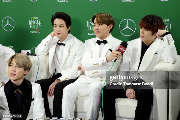 Jimin, Jin, SUGA, and Jungkook of BTS attend 102.7 KIIS FM's Jingle Ball 2019 Presented by Capital One at the Forum on December 6, 2019 in Los...