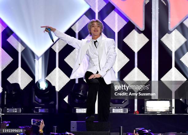 Of BTS performs onstage during KIIS FM's Jingle Ball 2019 presented by Capital One at The Forum on December 06, 2019 in Inglewood, California.