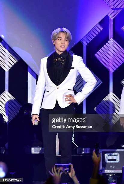 Jimin of BTS performs onstage during KIIS FM's Jingle Ball 2019 presented by Capital One at The Forum on December 06, 2019 in Inglewood, California.