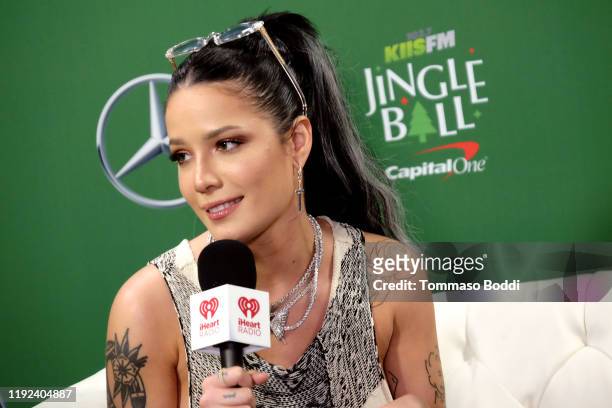 Halsey attends 102.7 KIIS FM's Jingle Ball 2019 Presented by Capital One at the Forum on December 6, 2019 in Los Angeles, California.