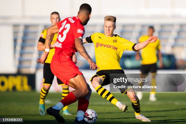 January 2020, Spain, Marbella/Provinz Malaga: Football: Test matches, Borussia Dortmund - Standard Liège at the Estadio Marbella. Dortmund's Chris...