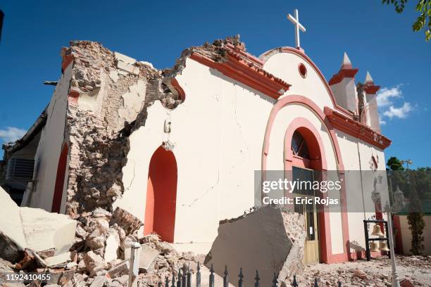 Parroquia Inmaculada Concepción church was heavily damaged after a 6.4 earthquake hit just south of the island on January 7, 2020 in Guayanilla,...