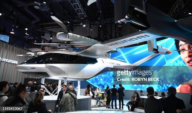 The Hyundai S-A1 electric Urban Air Mobility concept is displayed January 7, 2020 at the 2020 Consumer Electronics Show in Las Vegas, Nevada. - The...