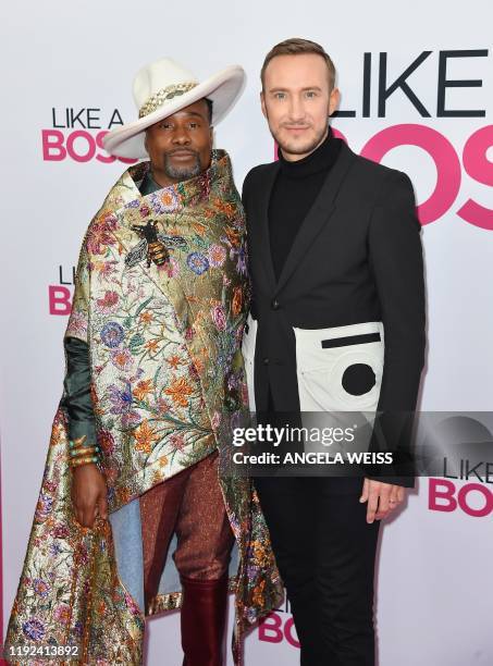 Billy Porter and his husband Adam Smith attend the world premiere of "Like A Boss" at SVA Theater on January 7, 2020 in New York City.