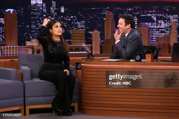 217 Salma Hayek Jimmy Fallon Photos & High Res Pictures - Getty Images