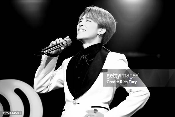 Jimin of BTS performs onstage during 102.7 KIIS FM's Jingle Ball 2019 Presented by Capital One at the Forum on December 6, 2019 in Los Angeles,...