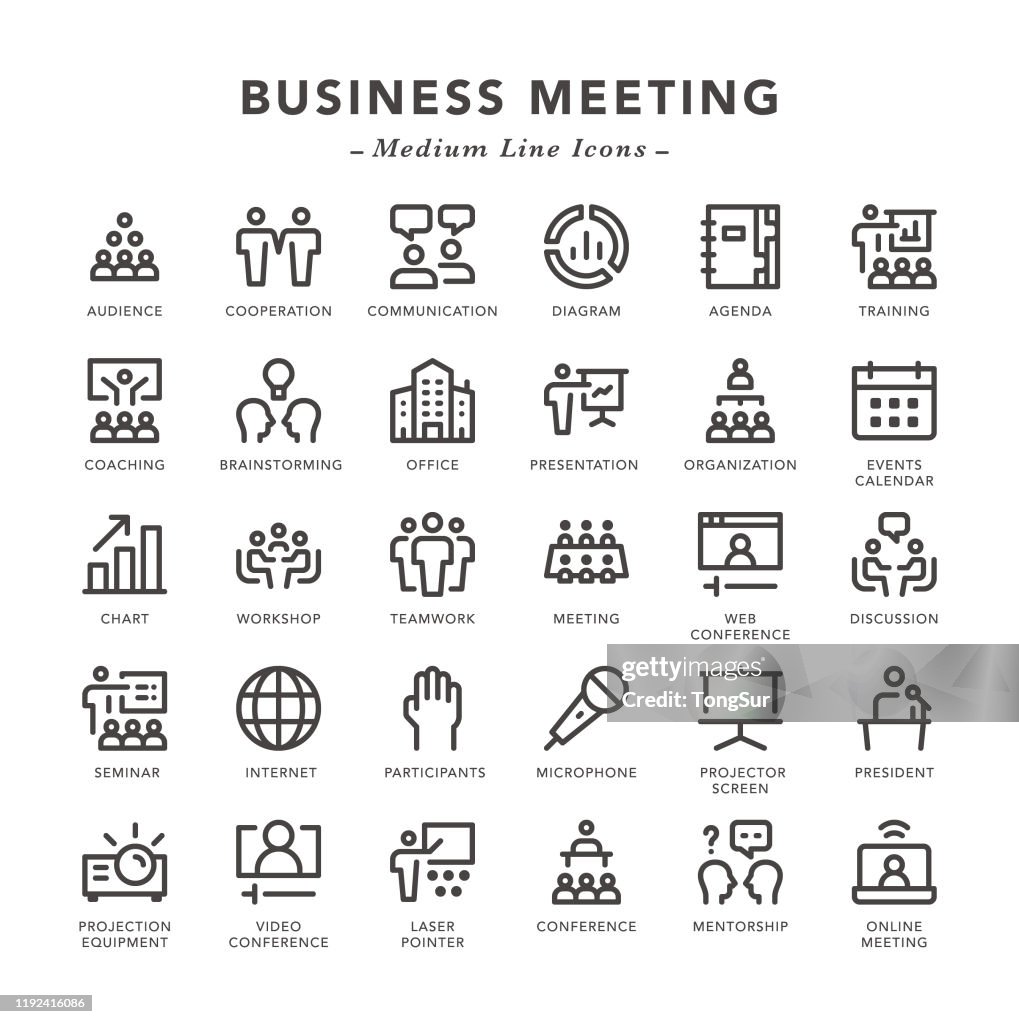 Business Meeting - Mittellinien-Symbole
