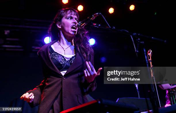 Singer/guitarist Teri Gender Bender of Le Butcherettes performs at The Fillmore on December 06, 2019 in Charlotte, North Carolina.