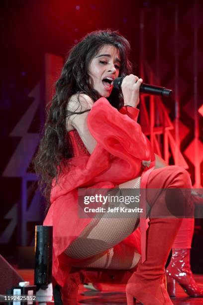 Camila Cabello performs onstage during 102.7 KIIS FM's Jingle Ball 2019 Presented by Capital One at the Forum on December 6, 2019 in Los Angeles,...