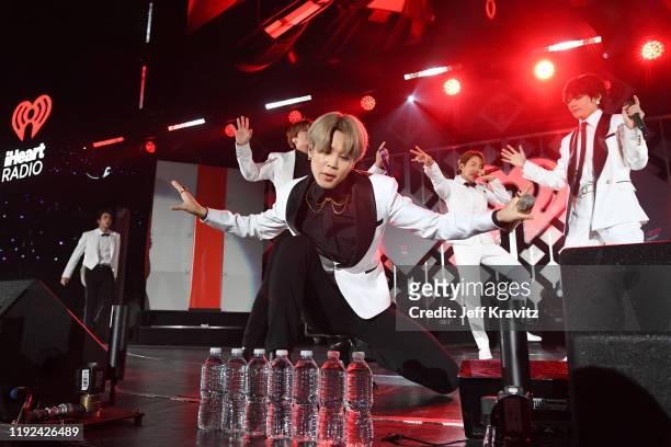 Jimin of BTS performs onstage during 102.7 KIIS FM's Jingle Ball 2019 Presented by Capital One at the Forum on December 6, 2019 in Los Angeles,...