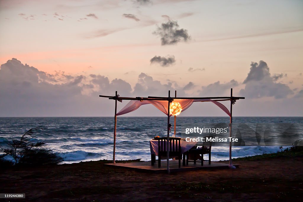 Romantic dinner on beach in Phuket, Thailand
