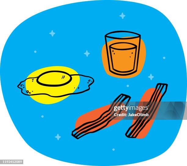 breakfast doodle 1 - english breakfast stock illustrations