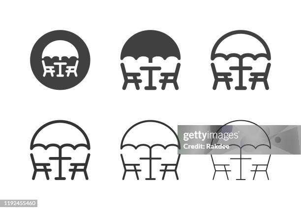 patio furniture icons - multi series - patio stock illustrations