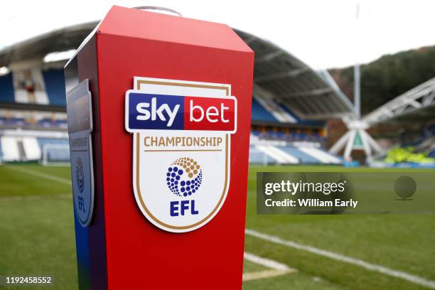 Sky Bet EFL Championship match ball stand before the Sky Bet Championship match between Huddersfield Town and Leeds United at John Smith's Stadium on...