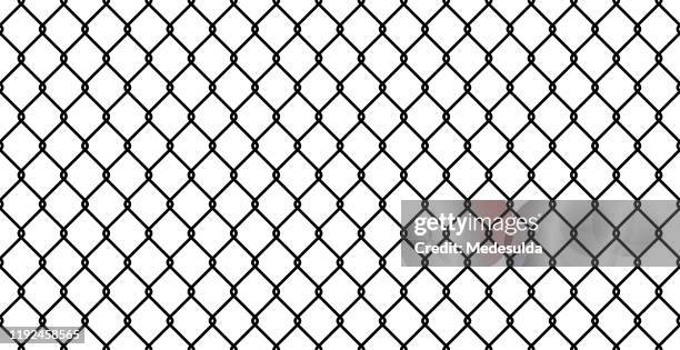 ilustrações de stock, clip art, desenhos animados e ícones de seamless fence vector - arame