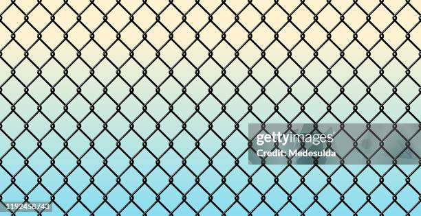 chain link zaun vektor - metal grate stock-grafiken, -clipart, -cartoons und -symbole