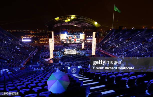 General view inside the arena during the Matchroom Boxing 'Clash on the Dunes' show at the Diriyah Season on December 07, 2019 in Diriyah, Saudi...