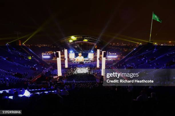 General view of the arena during the Matchroom Boxing 'Clash on the Dunes' show at the Diriyah Season on December 07, 2019 in Diriyah, Saudi Arabia