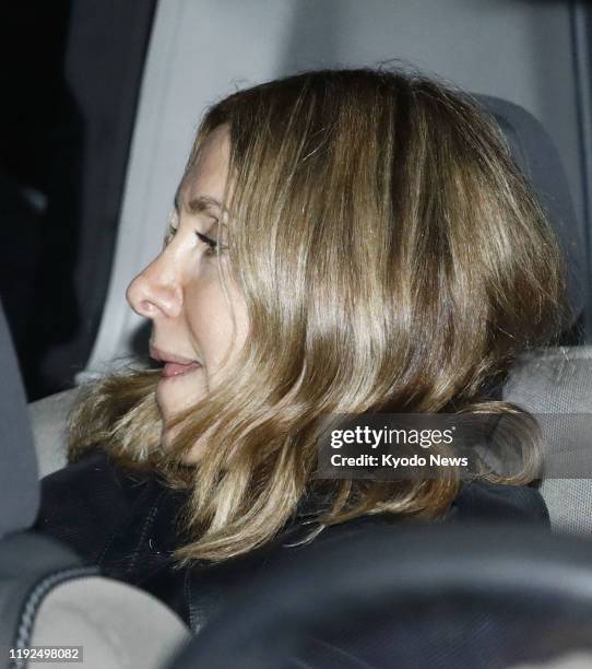 Carole Ghosn, wife of former Nissan Motor Co. Chairman Carlos Ghosn, is pictured on Jan. 7 as a car carrying her arrives at his residence in Beirut....