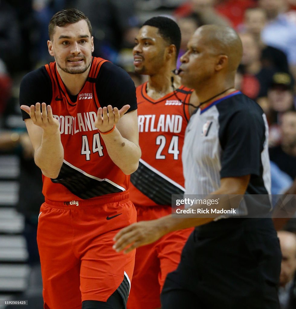 Mario Toronto Raptors Portland Trail Blazers forward Mario Hezonja pleads his case with ...