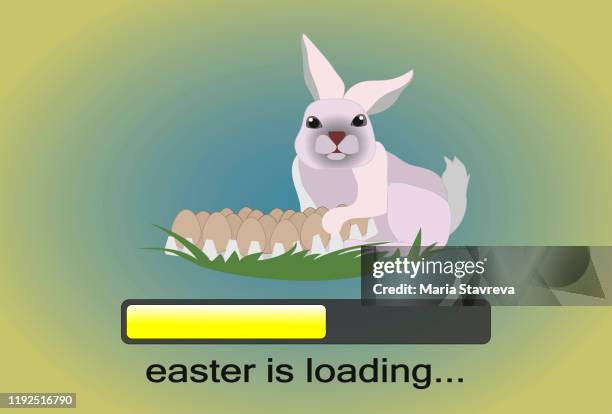 easter is loading - easter egg isolated stock illustrations