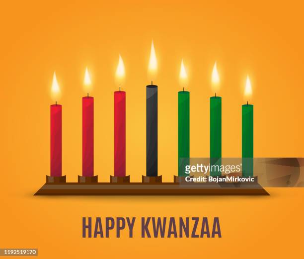 happy kwanzaa poster design. vector - candle stock illustrations