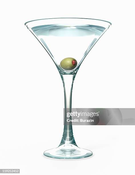 martini with an olive - martini stockfoto's en -beelden