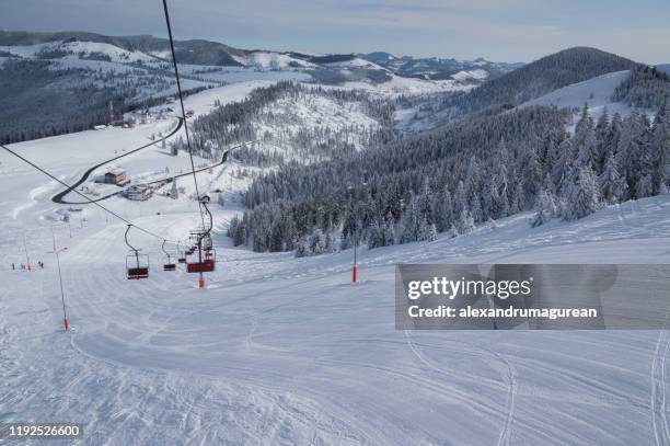 ski slope - transylvania romania stock pictures, royalty-free photos & images