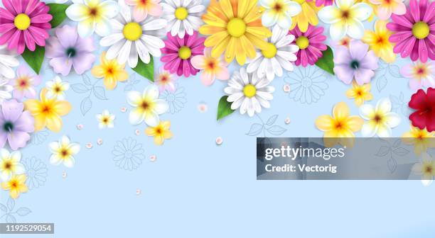 illustrations, cliparts, dessins animés et icônes de illustration de fleurs de source - fleur en papier