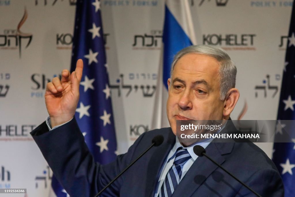 Isreali Prime Minister Benjamin Netanyahu speaks at the Kohelet... News