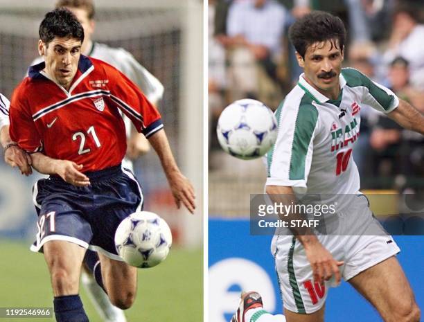 - Combo of two recent pictures of US midfielder Claudio Reyna and Iranian forward Ali Daei in action during their first World Cup match. Iran and the...