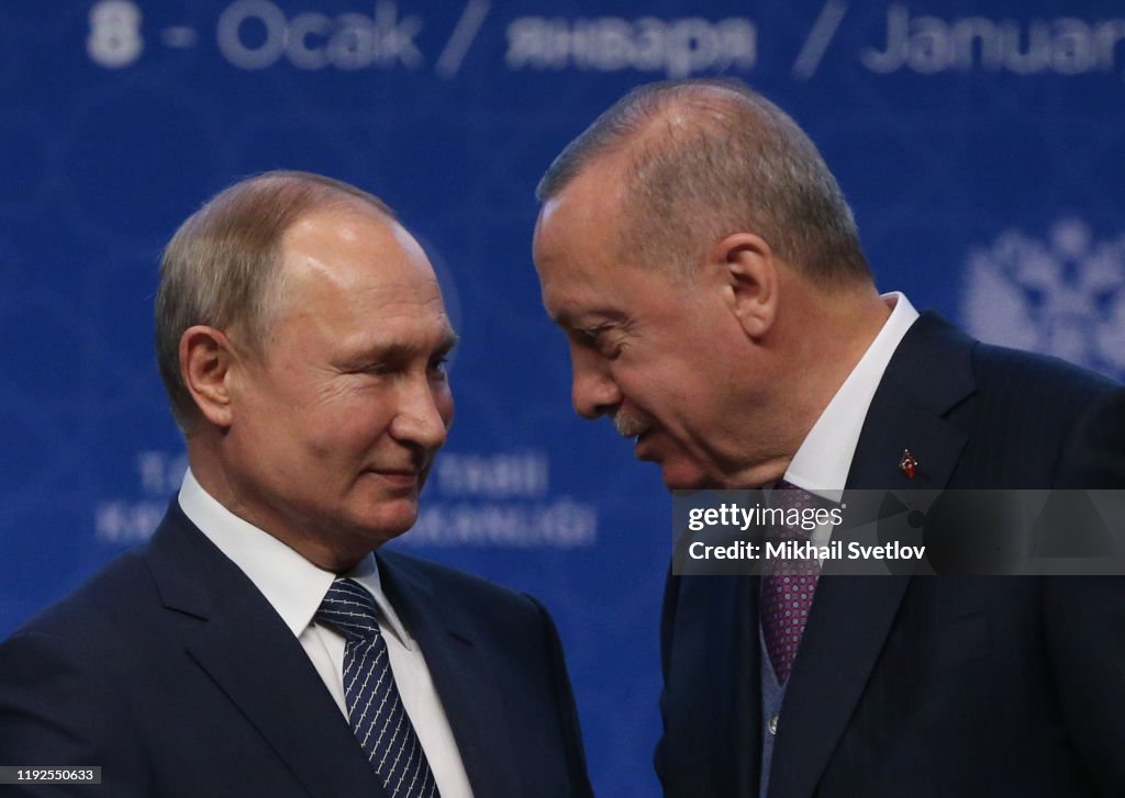 Russian President Vladimir Putin and Turkish President Recep Tayyip Erdogan open the TurkStream