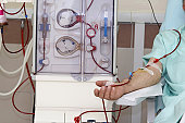 Hemodialysis machine with a patient