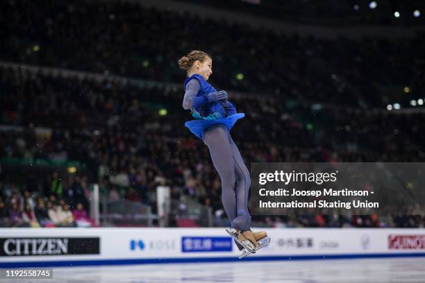 Alexandra Trusova of Russia competes in the Ladies Free Skating during the ISU Grand Prix of Figure Skating Final at Palavela Arena on December 07,...