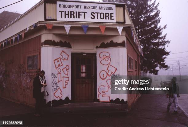 Street scenes from the the poverty stricken East End neighborhood in January of 1995 in Bridgeport, Ct.