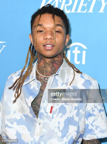 Swae Lee arrives at the 2019 Variety's Hitmakers Brunch at Soho House on December 07, 2019 in West Hollywood, California.