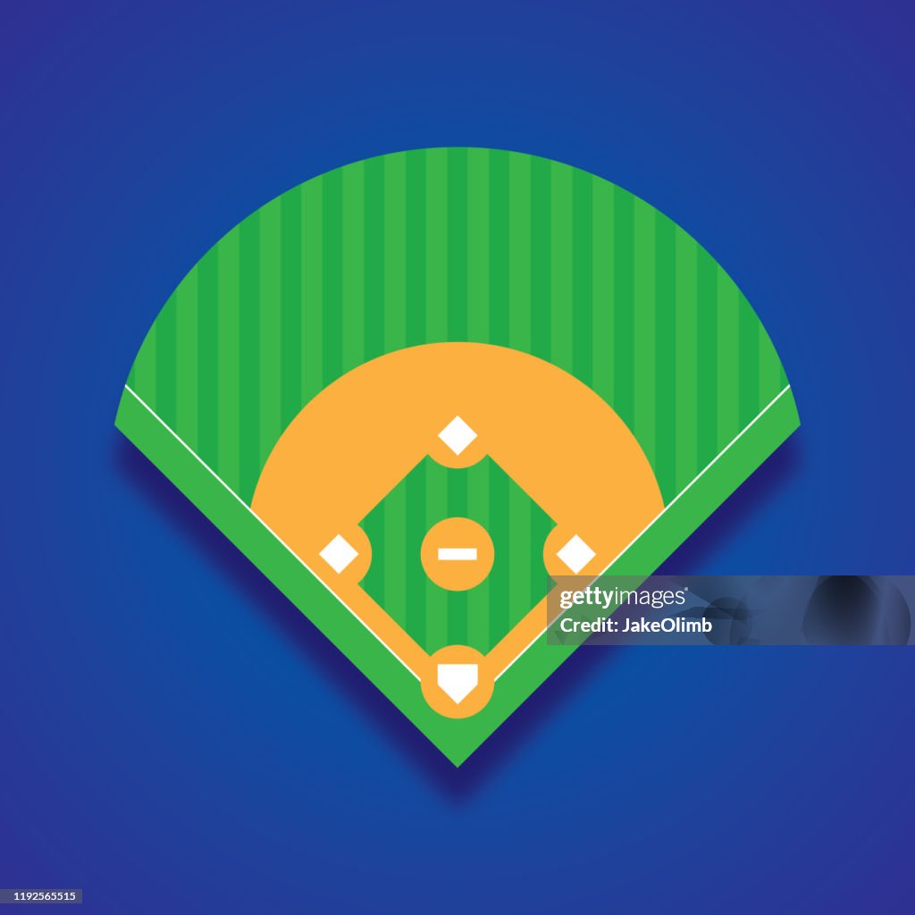 Baseball Diamond Icon Flat