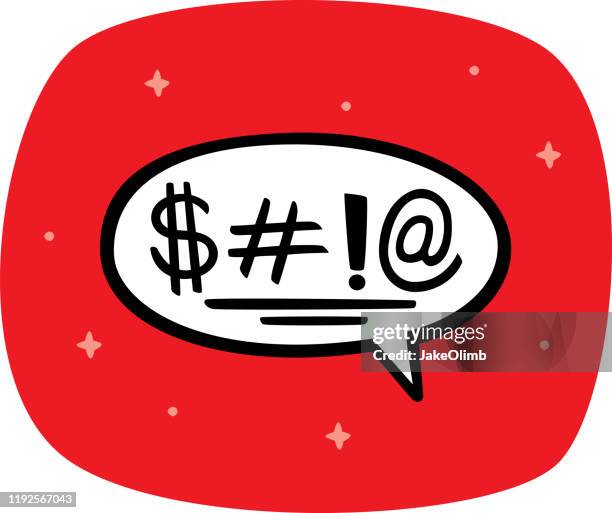 curse word speech bubble doodle - v sign stock illustrations