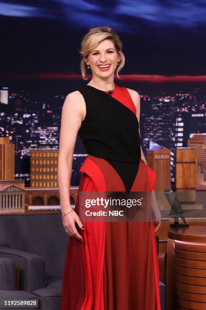 Episode 1183 -- Pictured: Actress Jodie Whittaker arrives to the show on January 8, 2020 --