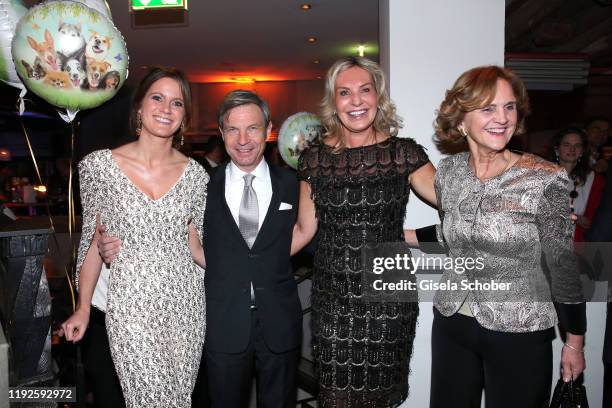 Susanne Seehofer and her partner Christian Auer, Saskia Greipl-Kostantinidis and Karin Seehofer during Saskia Greipl's 50th birthday celebration at...