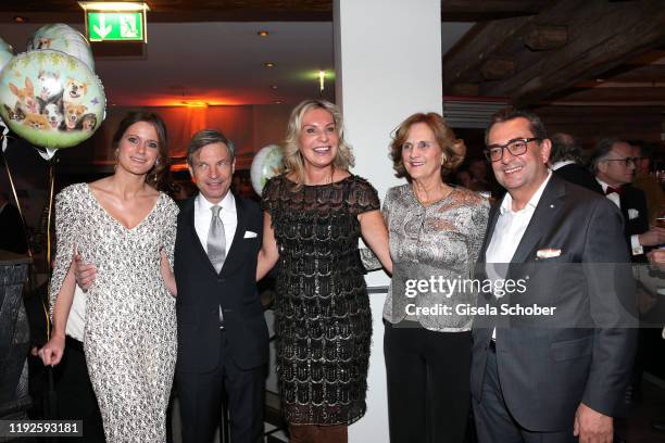 Susanne Seehofer and her partner Christian Auer, Saskia Greipl-Kostantinidis and Karin Seehofer and Stavros Kostantinidis during Saskia Greipl's 50th...