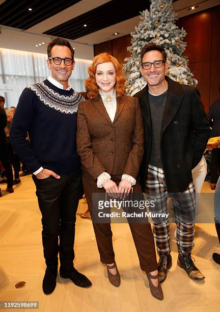 Lawrence Zarian, Christina Hendricks and Gregory Zarian attend the Brooks Brothers and St Jude Children's Research Hospital Annual Holiday...