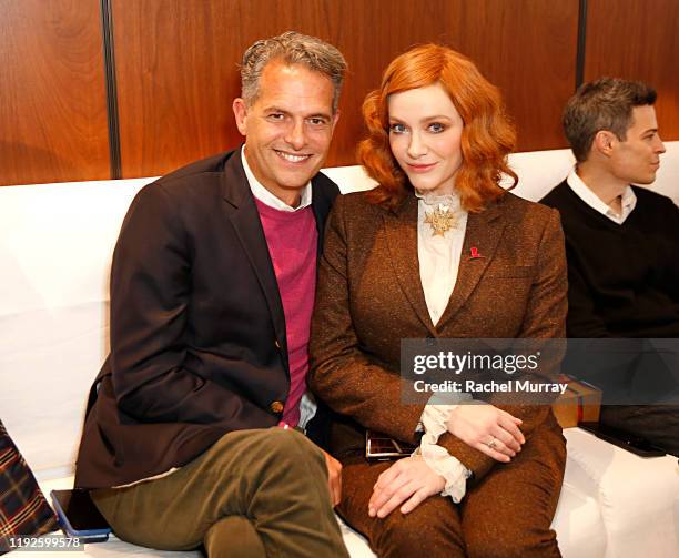 Arthur Wayne and Christina Hendricks attend the Brooks Brothers and St Jude Children's Research Hospital Annual Holiday Celebration at The West...