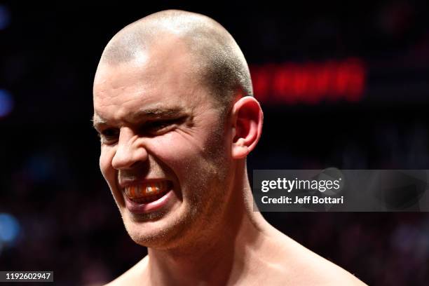 Stefan Struve of Netherlands prepares to enter the Octagon prior to his heavyweight bout against Ben Rothwell during the UFC Fight Night event at...
