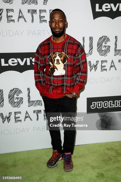 Actor Lamorne Morris attends the 2nd Annual Juglife Ugly Sweater Holiday Party at Levi's Haus on December 07, 2019 in Los Angeles, California.