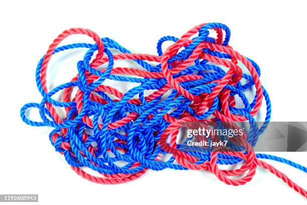 tangled rope - knoten lösen stock-fotos und bilder
