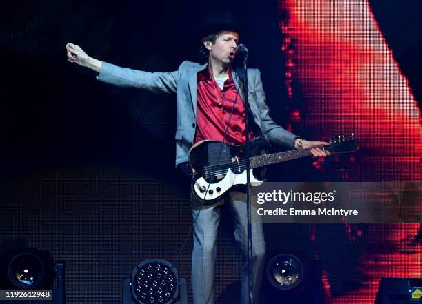 Beck performs onstage during KROQ Absolut Almost Acoustic Christmas 2019 at Honda Center on December 07, 2019 in Anaheim, California.