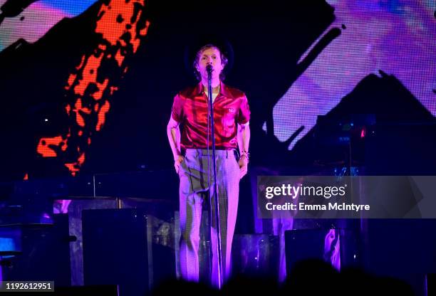 Beck performs onstage during KROQ Absolut Almost Acoustic Christmas 2019 at Honda Center on December 07, 2019 in Anaheim, California.